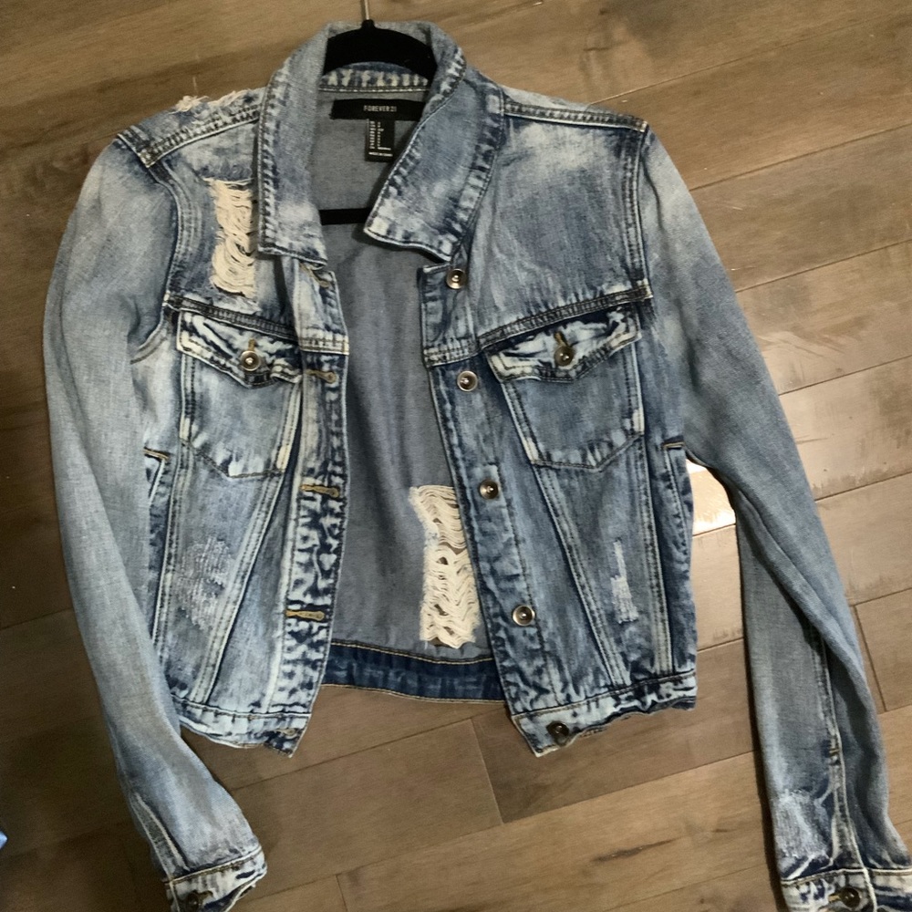 distressed denim jacket